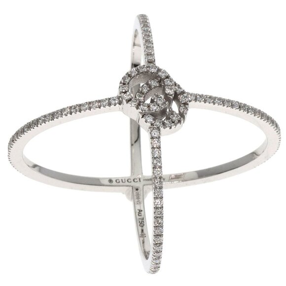 GUCCI 18k White Gold Diamond Ring - Picture 8 of 8